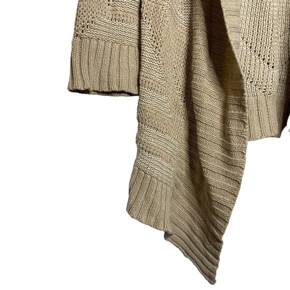 Aerie Open Front Waterfall Beige Light Brown Drop Shoulder Oversized Cardigan M - Picture 5 of 16